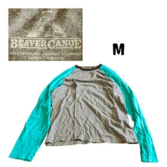 カナダ製BEAVER CANOE古着無地ロンＴシャツMグレー