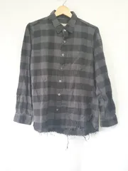 ◇ ⊇ nano universe ナノユニバース 起毛素材 長袖 シャツ ブラウス サイズＭ ブラック系 レディース E  【1508060001092】