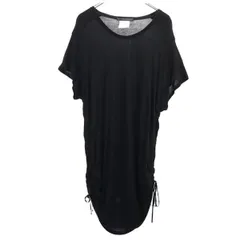 neurbanvolker  日本製 シルクブレンド 半袖 シャーリング カットソー ワンピース 2 黒  レディース 【中古】  【230606】