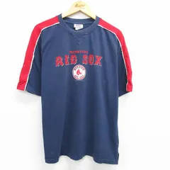 XL/古着 リー Lee 半袖 ビンテージ Tシャツ メンズ 00s MLB ボストンレッドソックス 大きいサイズ コットン クルーネック 紺他 ネイビー メ
