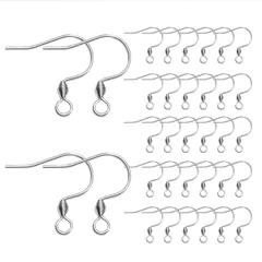 【在庫セール】ピアス金具 ジュエリー用 アレルギー対応 リング （約50個）パーツ パーツ DIY材料 フック 手作り ピアス (銀 316サージカルステンレス 50個)