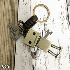 新品 ☆K13 キーホルダー ロボットB アメカジ パンク ストリートブロンズ アクセサリー