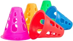 sugarello カラーコーン 三角コーン マーカーコーン ミニパイロン サッカーコーン バスケットボール 風抜き穴付き フットサル 軽量 5色 50個セット 高さ7.5cm