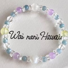 再販『 ice aquamarine 』ムーンストーンブレスレット　15.7cm