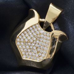 ペンダントトップ メンズ K18 18K 18金 イエローゴールド ダイヤモンド シールド 盾 ペンダントヘッド 日本製 刻印入り 鑑別書付き