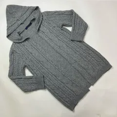 ピンクハウス グレー ケーブル編みフード付きニットカーディガン