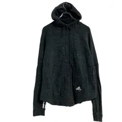 adidas ロゴスウェット パーカー キッズ L ブラック アディダス スポーツ ジップアップ ポケット 古着卸 アメリカ仕入 a611-8024のサムネイル