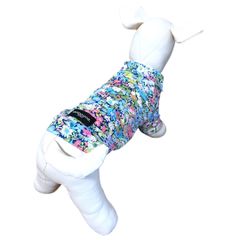 【ラグランTシャツ】犬服 リバティプリント リバティファブリック ソープ（ブルー）ドッグウェア かわいい 花柄 フラワー 日本製