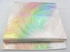 平和屋着物◎六通柄袋帯　枝葉文　銀糸　引箔　逸品　BAAF4314xa