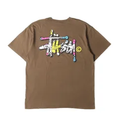 美品 STUSSY ステューシー Tシャツ サイズ:XL ポップバブル柄 ストックロゴ クルーネック 半袖Tシャツ ブラウン トップス カットソー【メンズ】のサムネイル