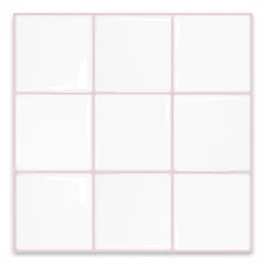 MORCART タイルシール 防水 耐熱 キッチン 洗面所 トイレ DIY 家具やアイテムの装飾 タイルシート 壁紙シール 3D リメイクシート (25x25cm, 4枚, チェック, 淡いピンクの隙間) 1