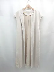 ◇ ⊇ ABITOKYO アビトーキョー シンプル系 ノースリーブ ノースリーブロングジャケット サイズL ベージュ系 レディース E  【1507160019167】