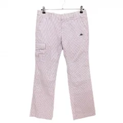 【超美品】カッパ パンツ 白×ピンク×ダークネイビー チェック 裏地付 レディース 11 ゴルフウェア Kappa