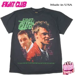 305 FIGHT CLUB Tシャツ ファイトクラブ 半袖 1999 アメリカ ブラットピット エドワードノートン Fight Club 名作 映画T USA製 BRAD PITT ムービーT ブラック Lサイズ 映画 メンズ レディース レア 稀少 バンT