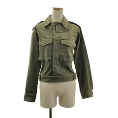 SAINT LAURENT PARIS / サンローランパリ | ロゴボタン ダブルポケット ミリタリー ジャケット | 34 | カーキ | レディース