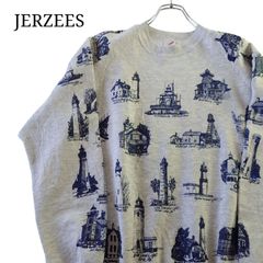 【80~90s】JERZEES ジャージーズ 灯台プリントスウェット ラグランスリーブ