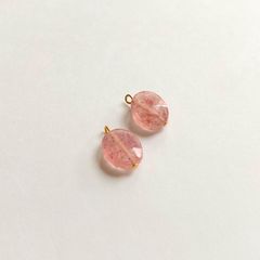 一粒ピアス・イヤリング ストロベリークォーツ