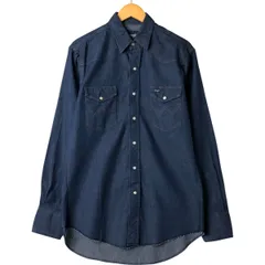 古着 80年代 ラングラー Wrangler 長袖 デニム ウエスタンシャツ メンズM相当 ヴィンテージ/eaa564121
