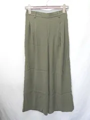 ◇ Θ Discoat ディスコート センタープレス スラックス パンツ サイズL カーキ レディース E  【1503040010910】