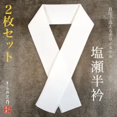 塩瀬 半衿 【2枚セット】自宅で洗える 半襟 和装小物 着付小物 襦袢 難有 ①