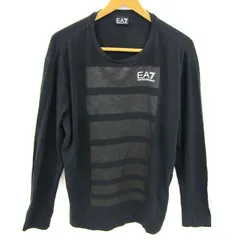 エンポリオ・アルマーニ 長袖Ｔシャツ クルーネック EA7 大きいサイズ トップス メンズ XXLサイズ ブラック Emporio Armani 【中古】
