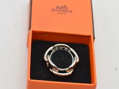 エルメス HERMES ルカデ シェーヌダンクル スカーフリング 箱付 GP シルバー レディース su_p e_u F-YA865