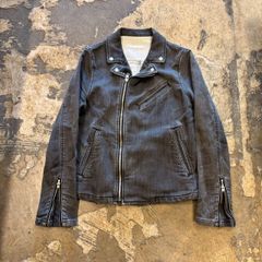 SUPPデニムライダースジャケット グレー UT-2506-114