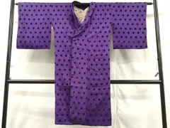 平和屋着物＃道行コート　ビロード　水玉　ロング丈　正絹　逸品　CAAT5615id