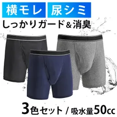 【新品】 男性用失禁尿漏れパンツ ボクサーパンツ 6枚セット サイズ M/L/LL　/　メンズ 40代 50代 60代 70代 高齢者 60cc 前開き 軽失禁パンツ 吸水 ちょい漏れ 防水 消臭 殺菌 抗菌 高品質 通気性抜群 蒸れない 下着 人気 洗える