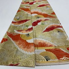 丸帯 アンティーク ヴィンテージ 全通 金帯 402cm 花嫁衣装 貸衣装 中古 リサイクル 結婚式 婚礼 着付け 舞台 きもの 着物 4126
