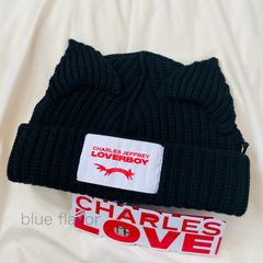 掲載3月末まで/新品未使用/  LOVERBOY ロングラビット　ニット帽　黒 CHARLES JEFFREY LOVERBOY チャールズジェフリーラバーボーイ