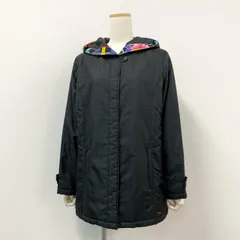 58i11 LEONARD SPORT レオナール スポーツ ナイロンフーデッドショートコート 中綿ブルゾン フード付き レディース 女性用 42 ブラック ポリエステル100％u02tのサムネイル