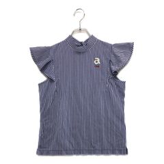 中古 レディース アルチビオ archivio 半袖シャツ 36(S) 紺×白 ネイビー×ホワイト フリル袖 ストライプ