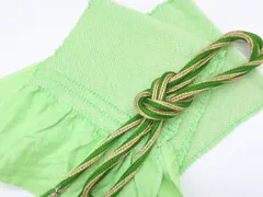 【一輝堂】和装小物 帯締め帯揚げセット 振袖用 丸組 金糸 総絞り 帯締 帯揚 25w10-12795