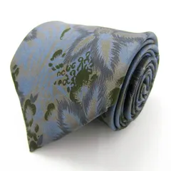 マリオヴァレンティノ ブランド ネクタイ 総柄 花柄 リーフ柄 シルク PO メンズ ブルー MARIO VALENTINO 【中古】