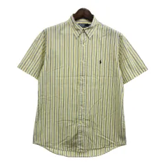 Polo by Ralph Lauren ポロ ラルフローレン ストライプ ボタンダウン 半袖シャツ イエロー(メンズ 16)中古 古着 U1142