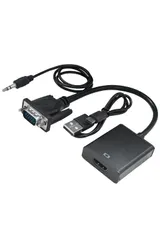 新品 シズカウィル VGA to HDMI 変換アダプタ VGA変換 アダプター 高速転送 HDMI フルHD hdmiケーブル 変換ケーブル Windows 用 MacBook 用 パソコン ノートPC 軽量 テレビ 接続 モニター ミラーリング リモートワ