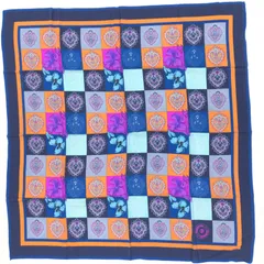 新品 Nazareno Gabrielli ナザレノガブリエリ 大判 シルク100% スカーフ イタリア製 ハンカチ 総柄 花柄 青 ブルー系