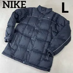 NIKE ナイキ　 ダウンジャケット　古着 黒　ブラック　 刺繍　ワンポイント　L ダウンコート　ベンチコート　アウター