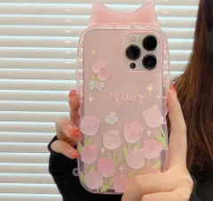 スマホケース スマホカバー チューリップ iphone12&12PRO iPhone 13PRO iPhone14 iPhone14 Max オシャレ かわいい クリア 透明 携帯ケース