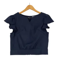 tocco closet トッコクローゼット  フリル袖ブラウス sizeM/ネイビー