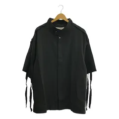 【新品】  prasthana / プラスターナ | stand neck bigsleeve S/S shirt 半袖シャツ | M | ブラック | メンズ