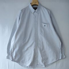 ラルフローレン BIG SHIRT ブルーストライプ 長袖シャツ ボタンダウン ロンドンストライプ コットン XXL LONDON STRIPE