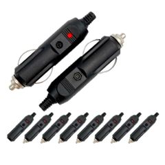 シガー ソケット オス プラグ 12V 24V 対応 汎用 10個 セット LED 付 コネクタ シガレット シガーライター アクセサリー 電源 取り DIY 自動車 カー 用品 