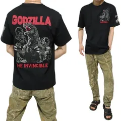 ゴジラ/Godzilla Tシャツ メンズ  刺繍 半袖 メンズファッション 厚手 ブラック サイズM-L-XL GZL-2503
