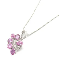K18WG 天然ピンクサファイア0.27ct ネックレス総量3.3g K18WG 天然ピンクサファイア0.27ct ネックレス総量3.3g