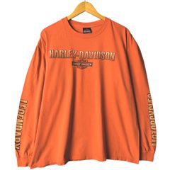 CAZF ハーレー Tシャツ 長袖 ロンT ダビッドソン イーグル 黄色 古着 