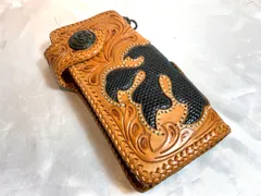 B-5.長財布　ハンドメイド　レザークラフト　シルバー925