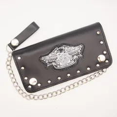 90s ハーレーダビッドソン バイカーズウォレット 長財布 レザー スタッズ Harley-Davidson ウォレット 長財布 バイカー PUNK ハーレー