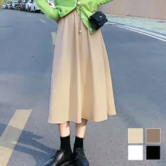 シンプルAラインスカート レディース ボトムス 春 夏服 韓国ファッション 10代 20代 30代 オフィスカジュアル ロングスカート ミモレ丈スカート 大きいサイズ